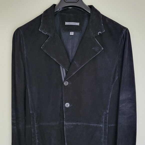 John Varvatos UNIQUE Black Suede Sport Jacket - Size 42R